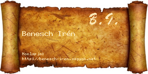 Benesch Irén névjegykártya